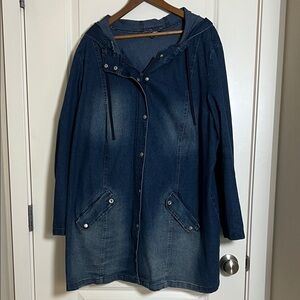 Lightweight Hooded Denim Jacket Size 22W